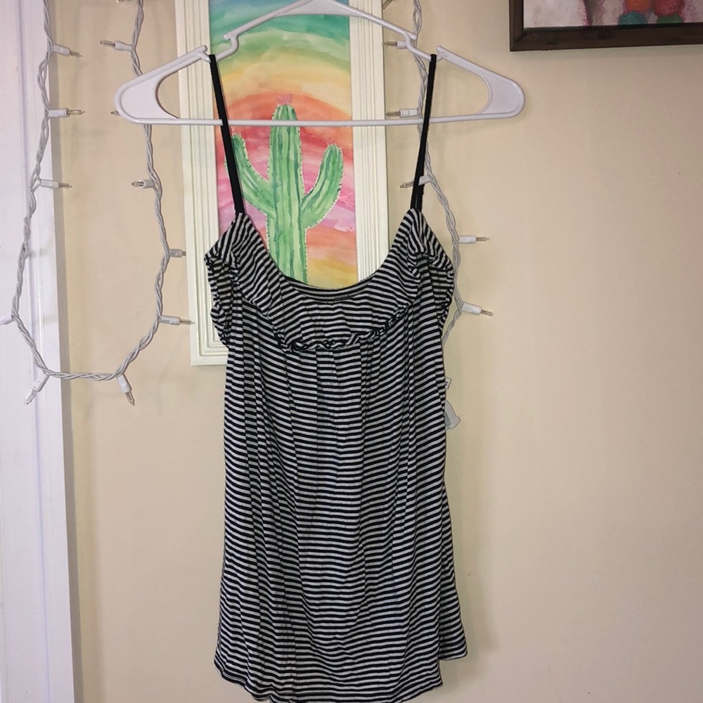 Black and white loft tank top